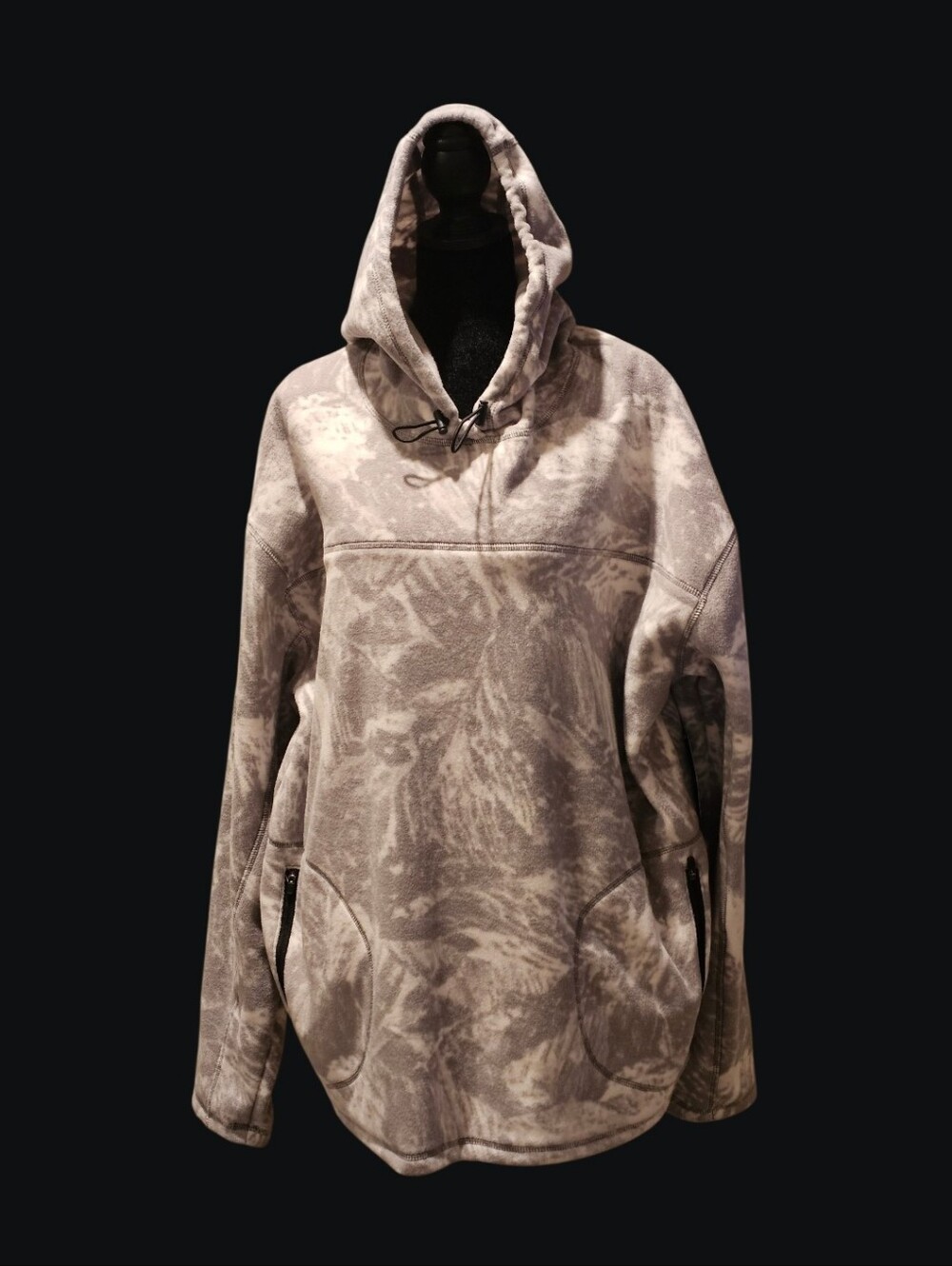 Men's Hooded Pullover - Gray Camouflage Print